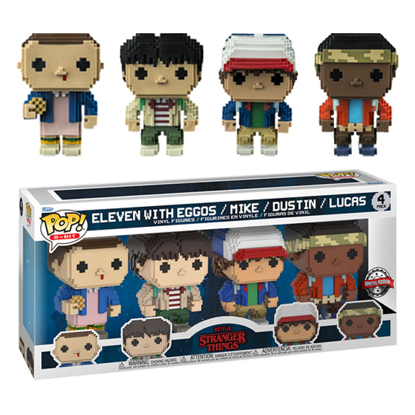 Funko PoP! 8-Bit Stranger Things Eleven with Eggos / Mike / Dustin / Lucas 4-Pack (Funko Special Edition)