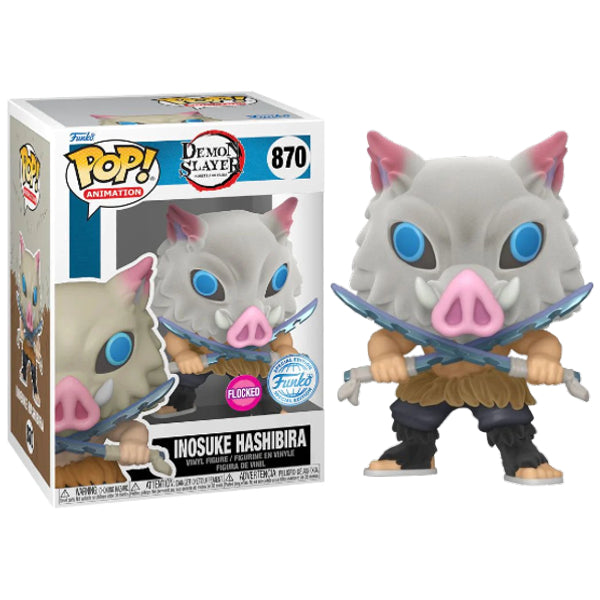 Funko Pop! Animation: Demon Slayer - Inosuke Hashibira Flocked Special Edition Multicolor Exclusive #870