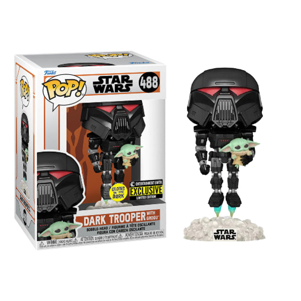 Funko PoP! Star Wars Dark Trooper with Grogu #488 (Entertainment Earth Exclusive)