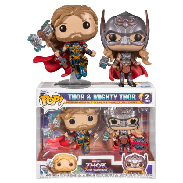 Funko PoP! Marvel Thor 4 Love and Thunder Thor and Mighty Thor (Special Edition)